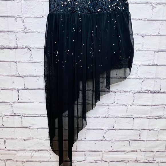 weissman dance costume 11064 Black Sequin Dress Large - Picture 6 of 10